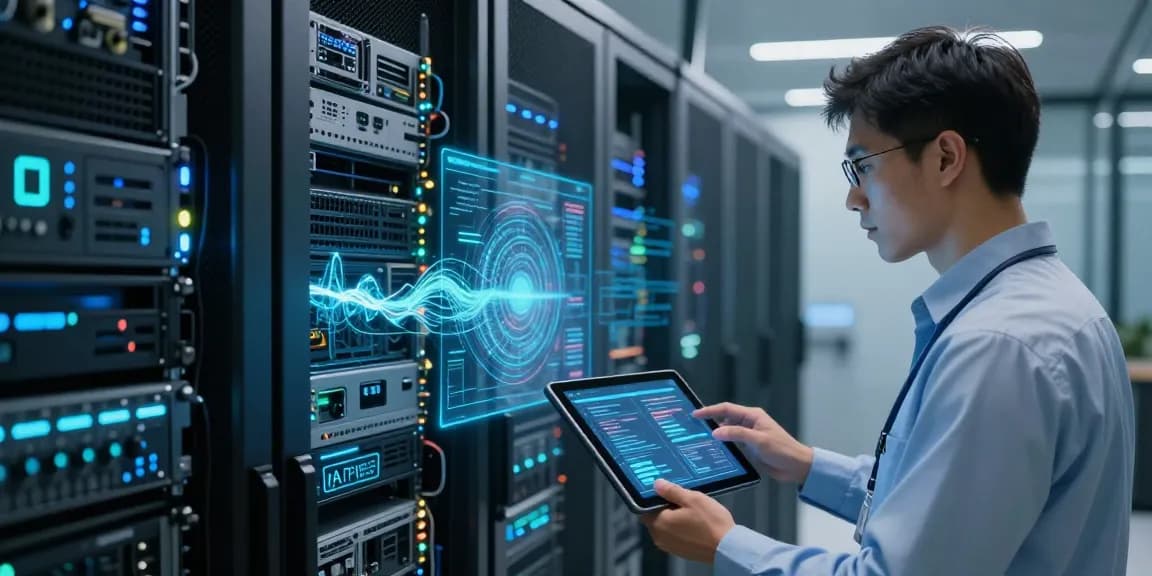 Waygrid enhances API infrastructure with advanced cloud computing and cybersecurity measures in a modern data center.