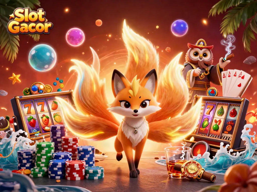 Menangkan Slot Gacor dengan serunya karakter mengelilingi mesin slot dikelilingi warna dan efek menarik.