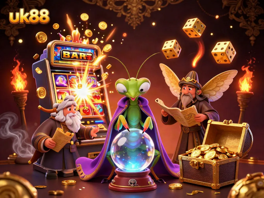 Immerse in the excitement of uk88 with a vibrant 3D casino scene featuring a jackpot explosion and engaging game elements.