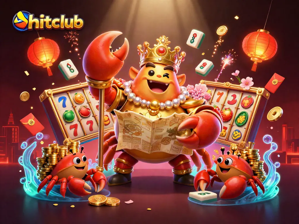 Experience hitclub’s vibrant casino adventure with a golden crab emperor and dynamic gaming elements.