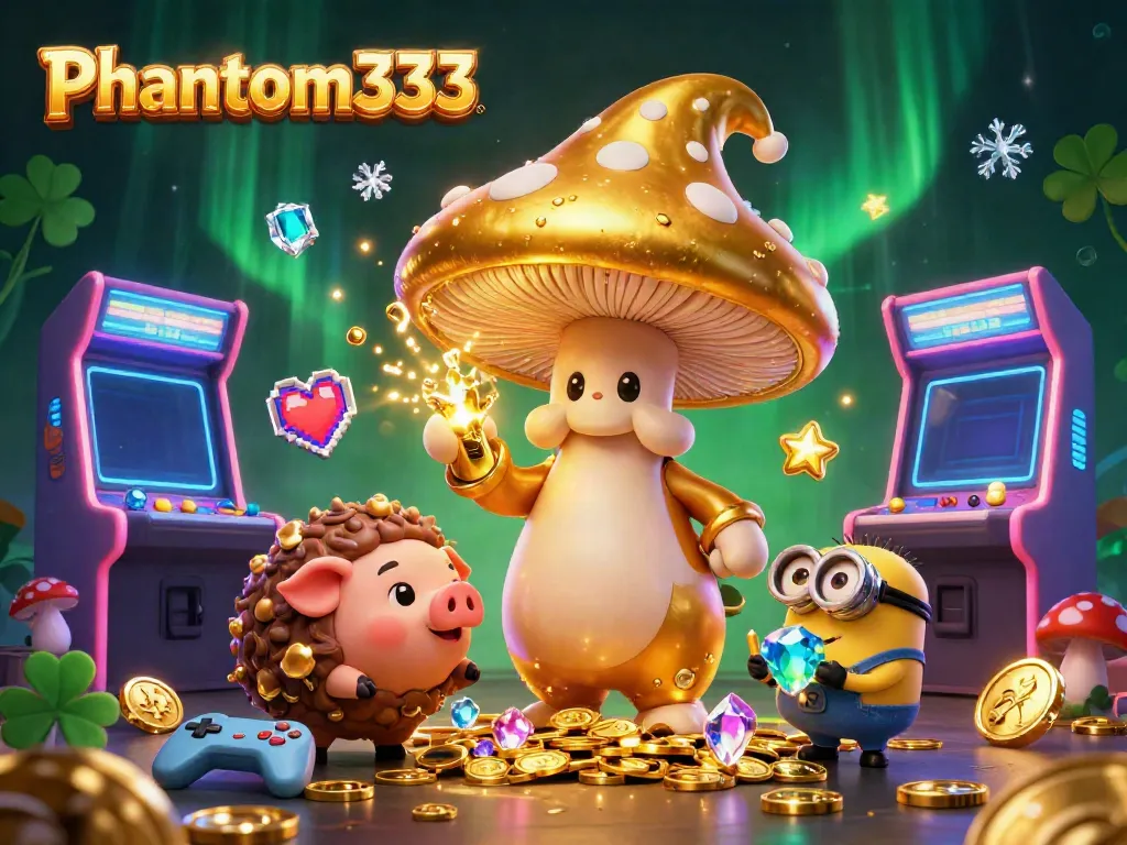 Engage with Phantom333, where a magical mushroom wizard and friends create a treasure-filled gaming experience.