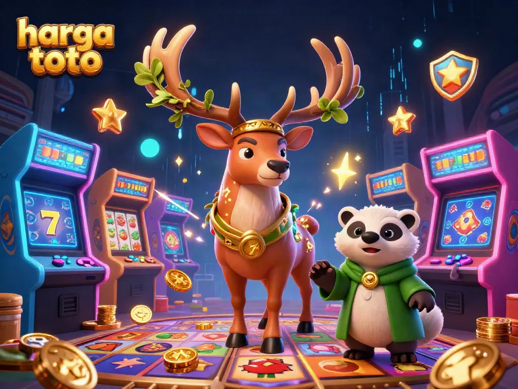 Experience the excitement of harga toto slot games with stunning visuals and engaging elements in this vibrant illustration.