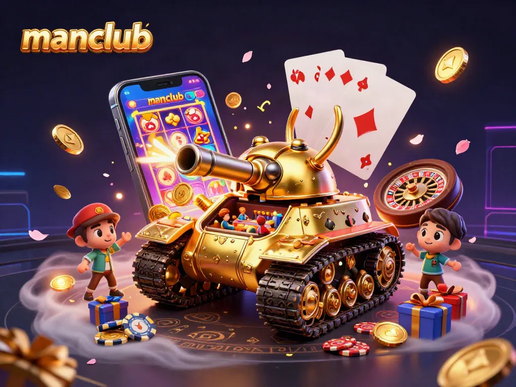 Engage with manclub as you spin the reels for a jackpot in this lively casino digital illustration.