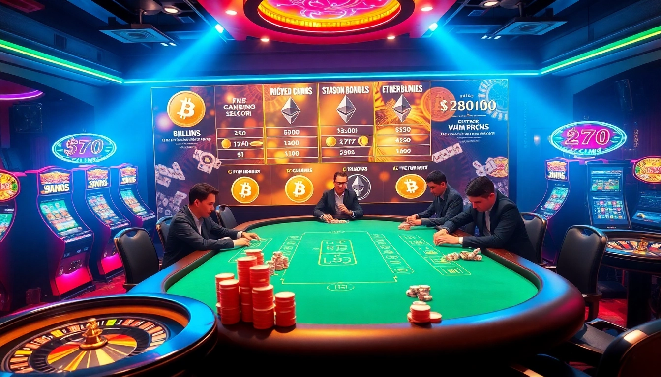 Experience the excitement of the best crypto casinos through vibrant gambling visuals.