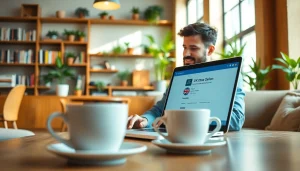 Engaging scene of a digital nomad illustrating the uk eta online application process.