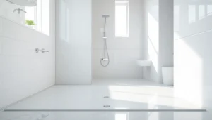 Explore a beautifully installed shower base shower in a modern bathroom with elegant decor.