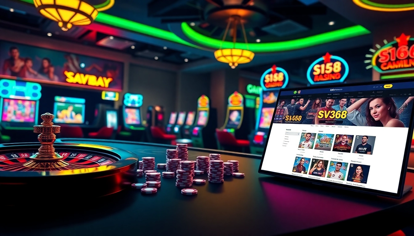 Experience SV368's thrilling online casino games in a vibrant and luxurious environment.