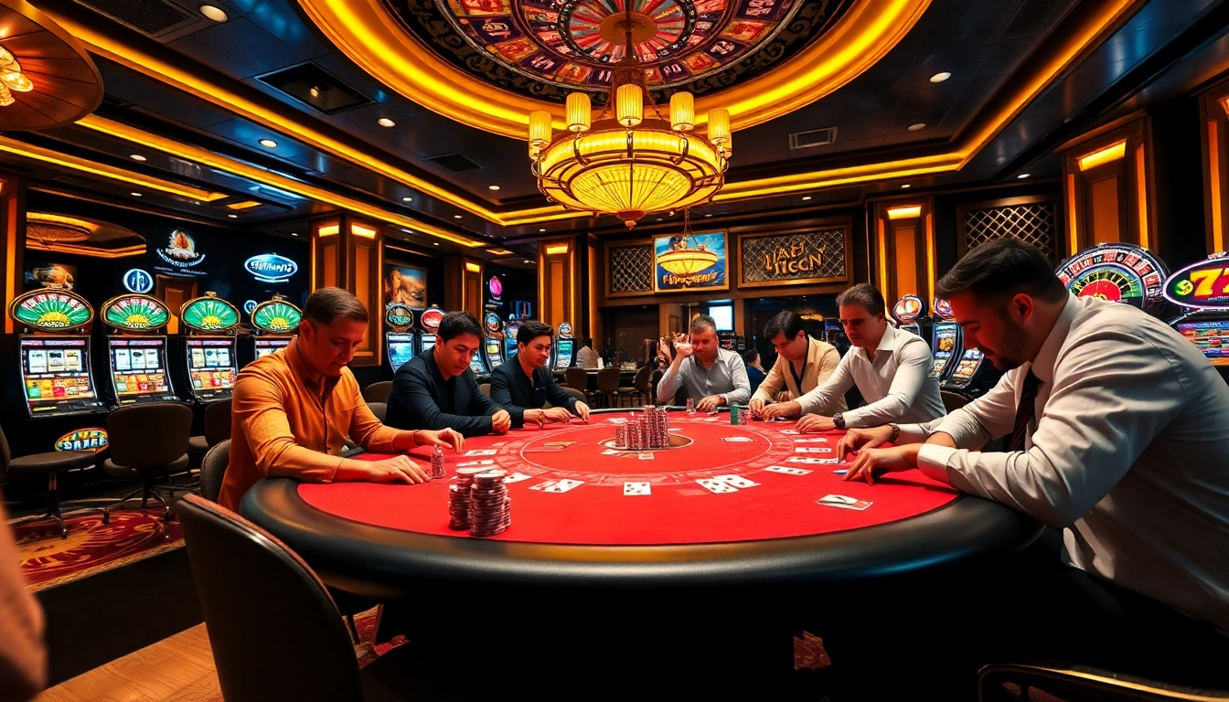 Exciting poker gameplay at 78Win casino with vibrant chips and cards.