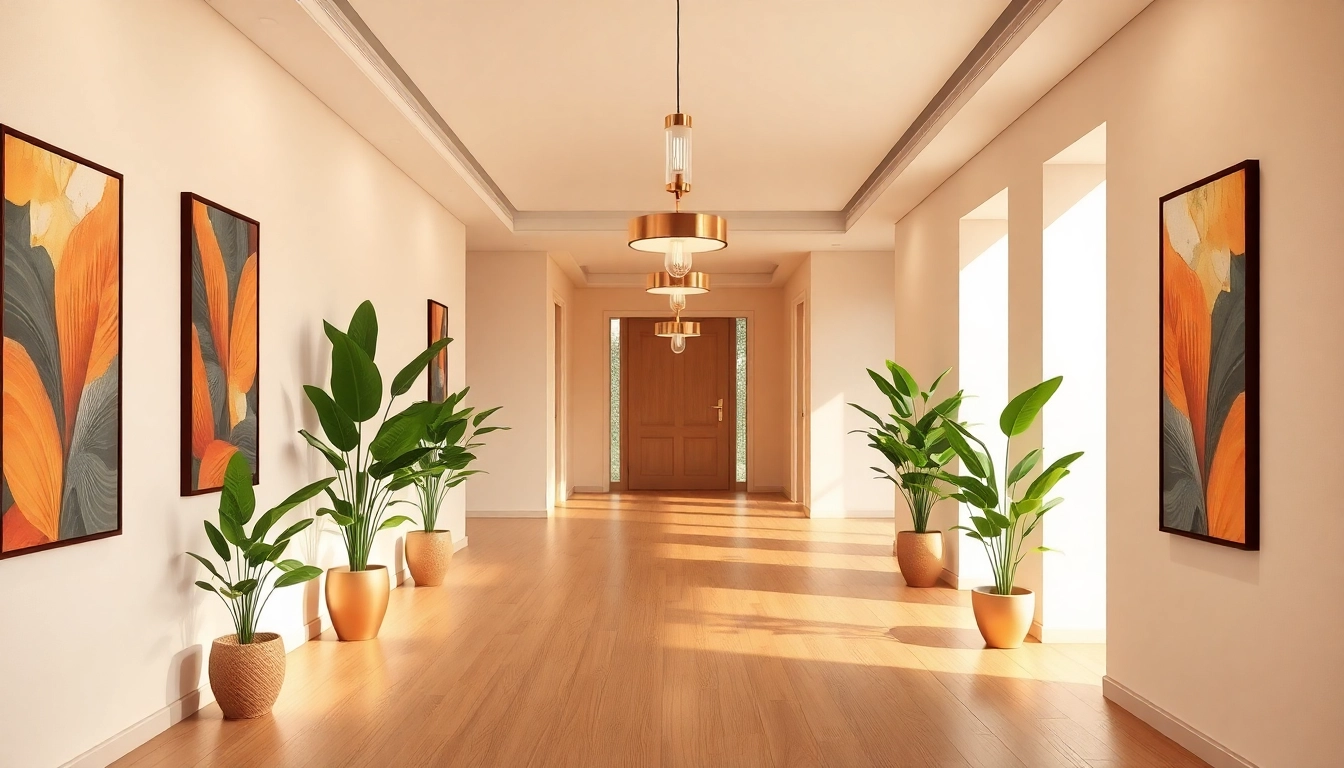 Bright and elegant light fixtures for hallway illuminating a stylish, serene corridor.