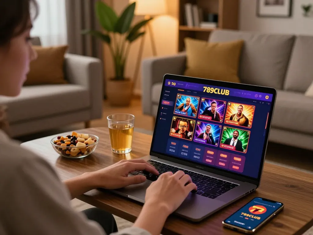 Enjoying ultimate gameplay on 789CLUB online casino app from a cozy home setup.