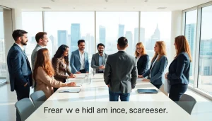 Individuals collaborating to define their ideal career in a bright, modern office.