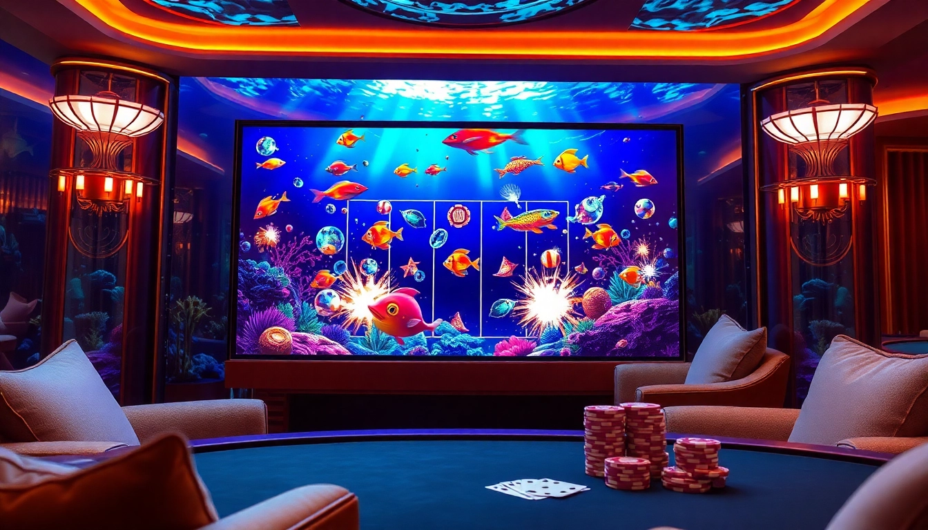 Experience bắn cá đổi thưởng in an exciting underwater casino game filled with colorful fish and animated winnings.