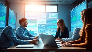 Enhancing b2b competitive intelligence through collaborative analysis in a modern office.