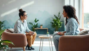 Sharing mental health tips during a calm therapeutic session with a professional.