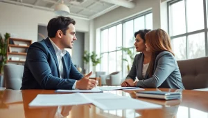 Engaging fiduciary financial advisor reston va consulting with clients in a modern office setting.