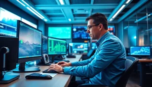 Engaging workplace of msp companies near me focusing on IT solutions with advanced technology.