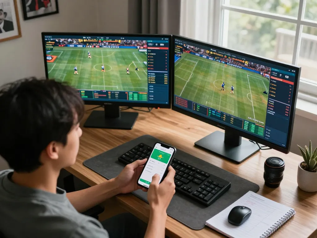 UU88 user actively placing bets during a live sports event with dual screens