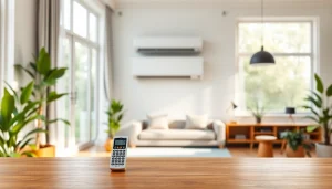 Showcasing a Mitsubishi mini split AC unit in a modern living space, radiating comfort and style.