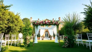 Best Wedding Venue Jacksonville featuring an elegant outdoor setup with floral decorations.
