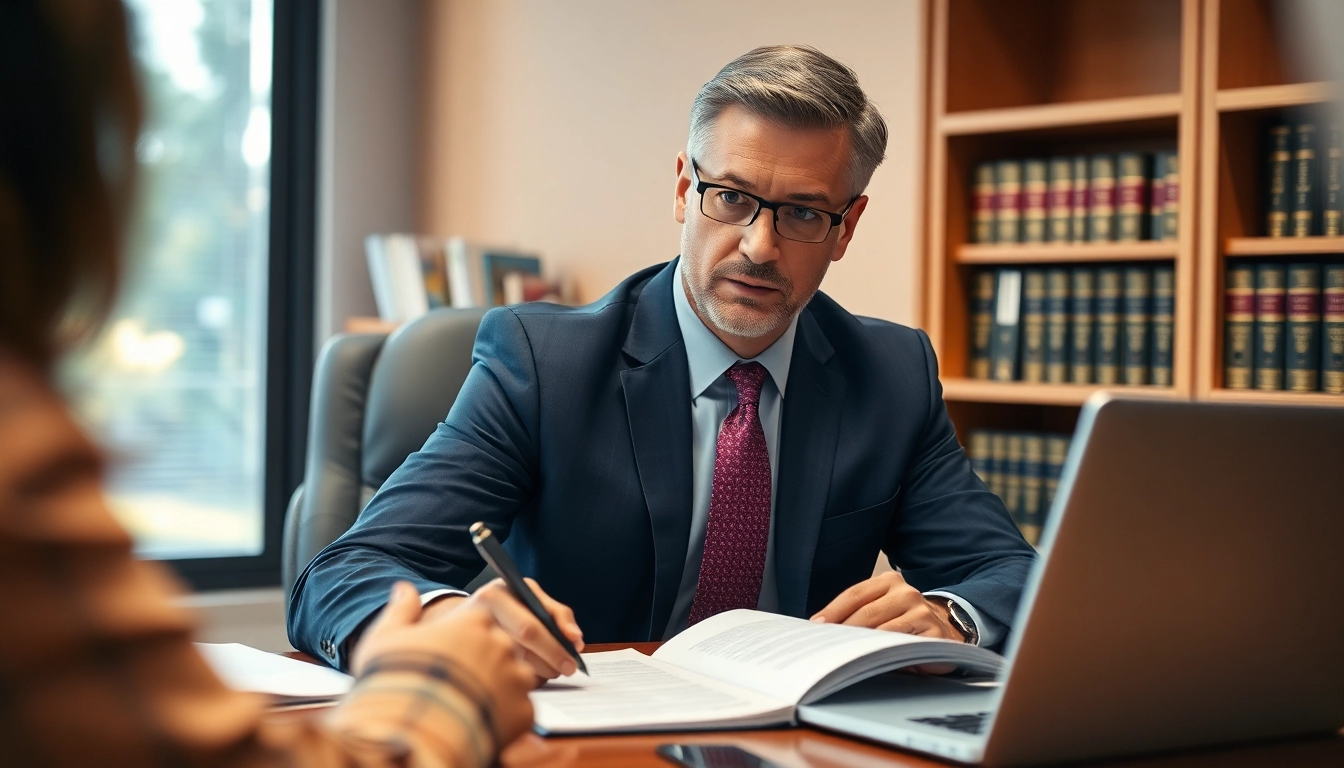 Clearwater truck accident lawyer consulting with a client in an office setting.