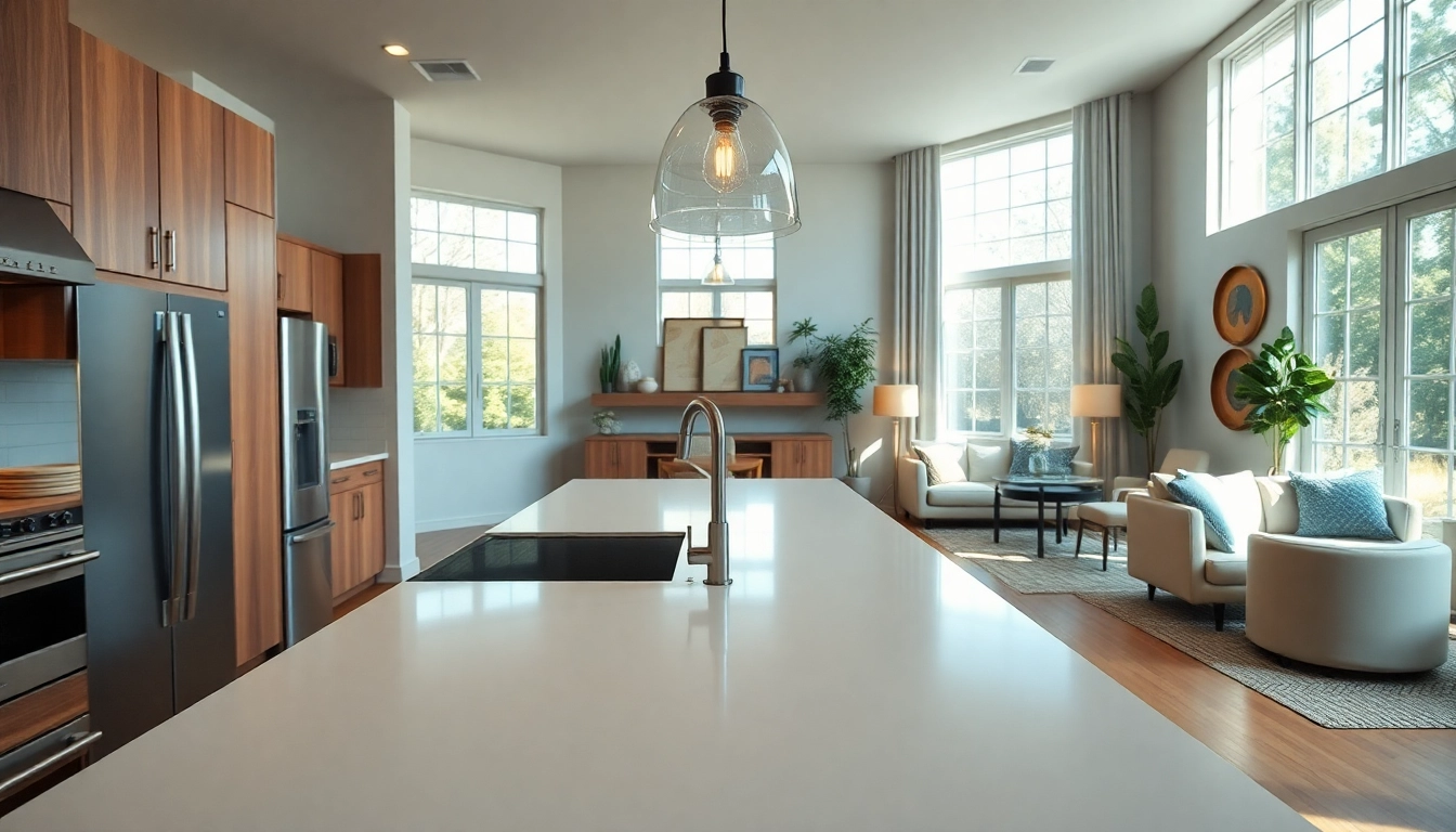 Austin residential remodeling contractor showcasing an elegant kitchen design with modern finishes and natural light.