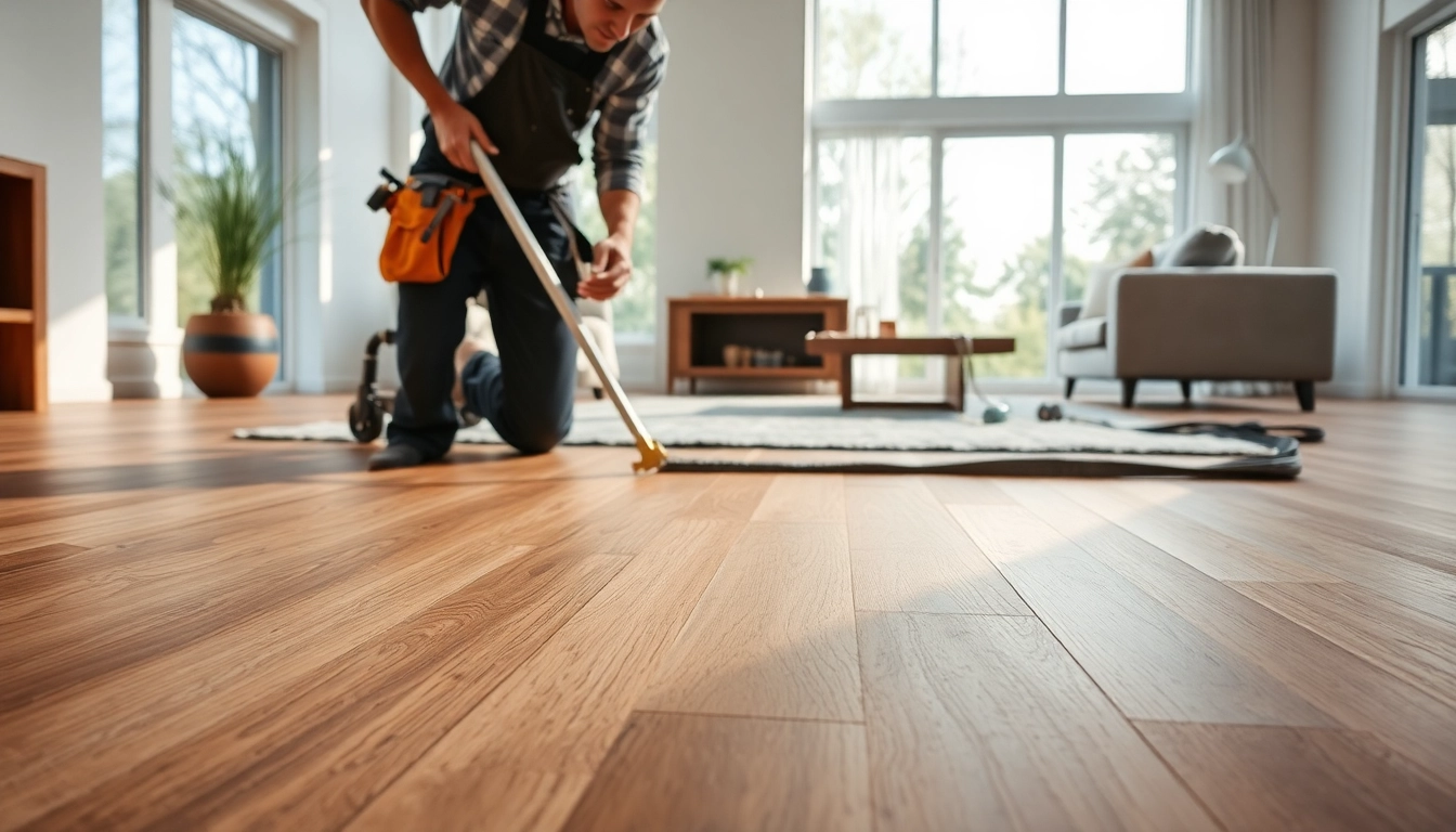 Install a stunning lvp floor in a modern living room with professional precision.