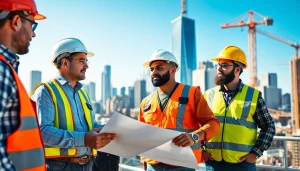 New York City General Contractor overseeing a construction project with expert teamwork.