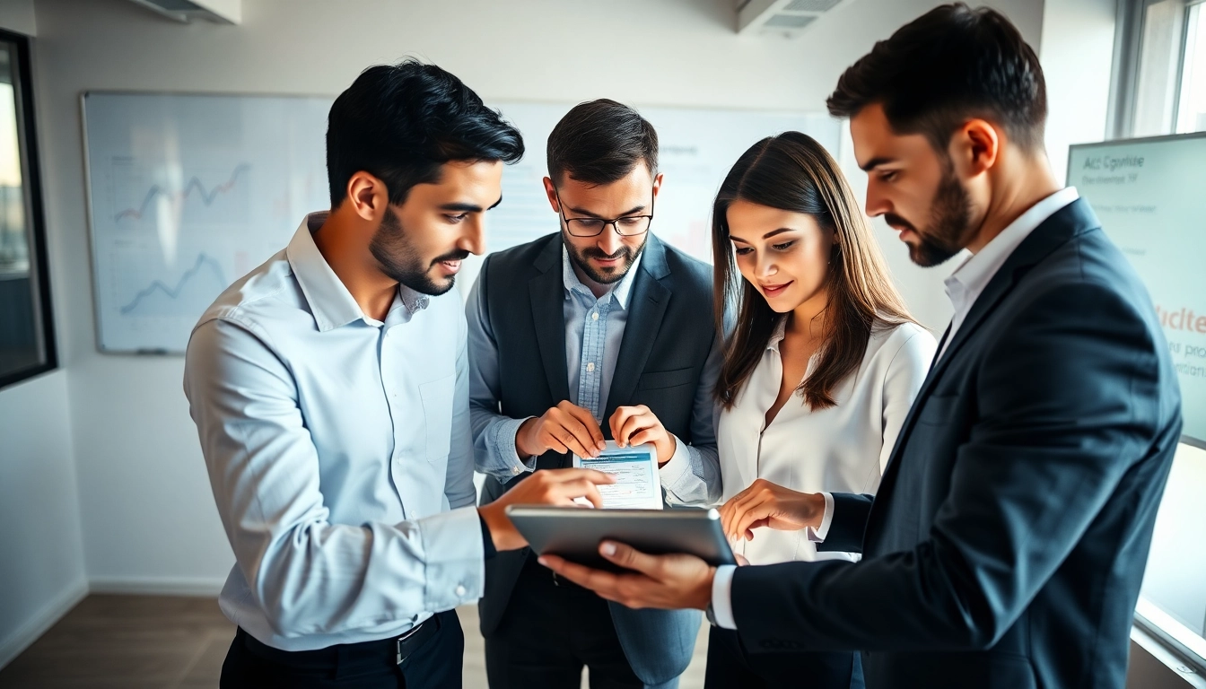 Engaging team strategizes on Acquisition Planning with digital tools and charts in a modern office.