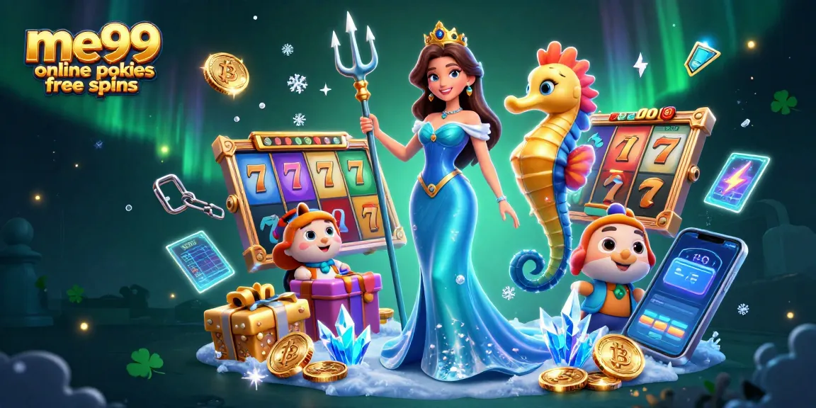 Spin to win at me99 online pokies free spins with exciting slots and vibrant casino graphics.