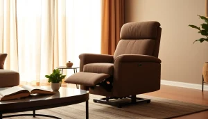 Experience comfort with a recliner with lift in a cozy living room setting.