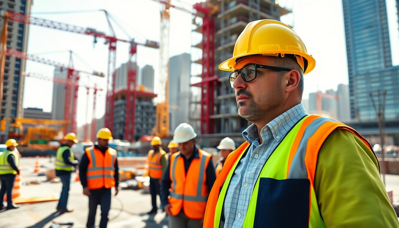 Engaging New York City Commercial General Contractor managing a lively construction site.