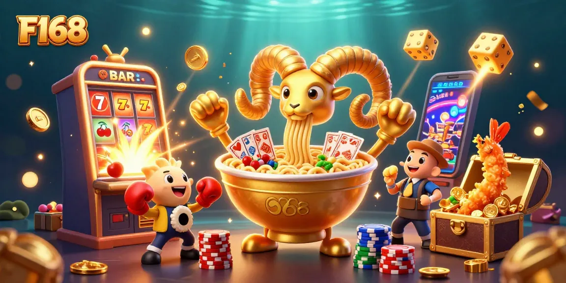 F168 offers vibrant casino action with animated characters dealing cards and winning jackpots.