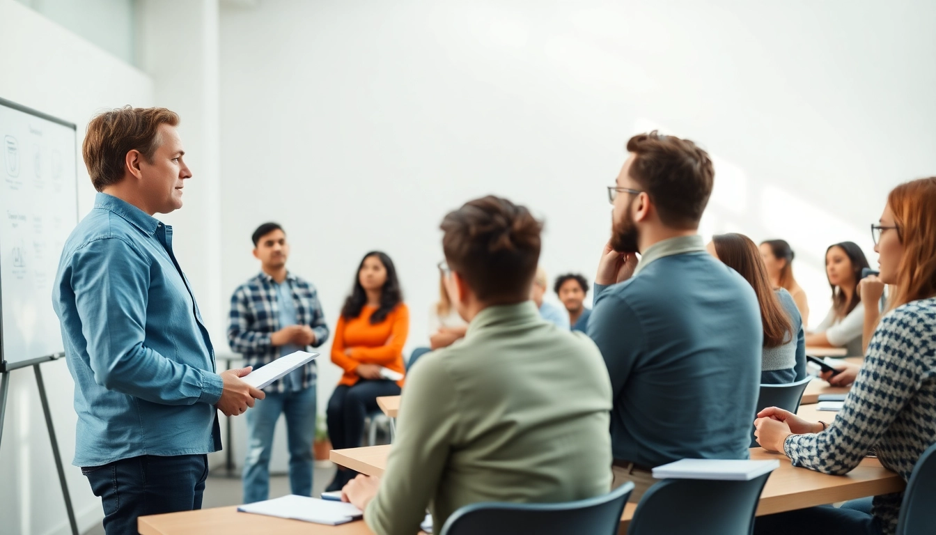 Enhancing workforce education in a vibrant classroom filled with engaged learners.