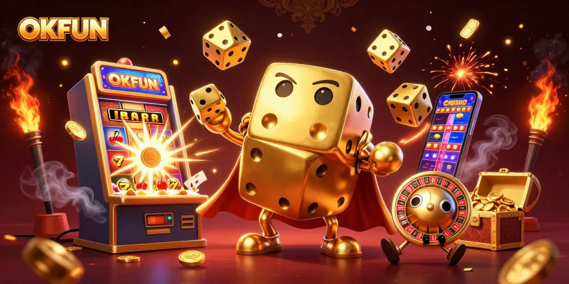 Engage in thrilling gameplay at OKFUN with dynamic 3D characters and vibrant casino elements.