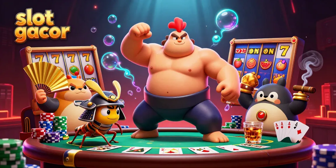 Experience the thrill of slot gacor with an exciting 3D scene featuring powerful characters and dynamic game elements.