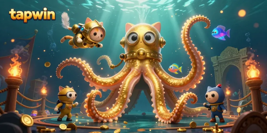 Experience the thrill of tapwin with engaging casino elements and a vibrant underwater scene.