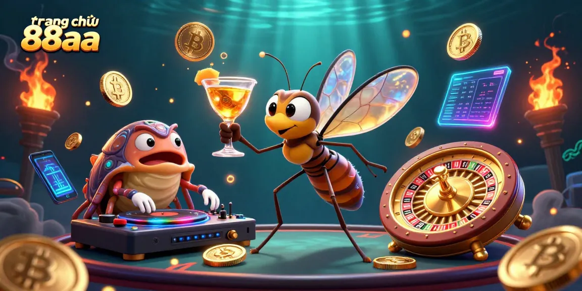 Engage in the thrilling experience of trang chủ 88aa with a vibrant casino scene featuring unique characters.