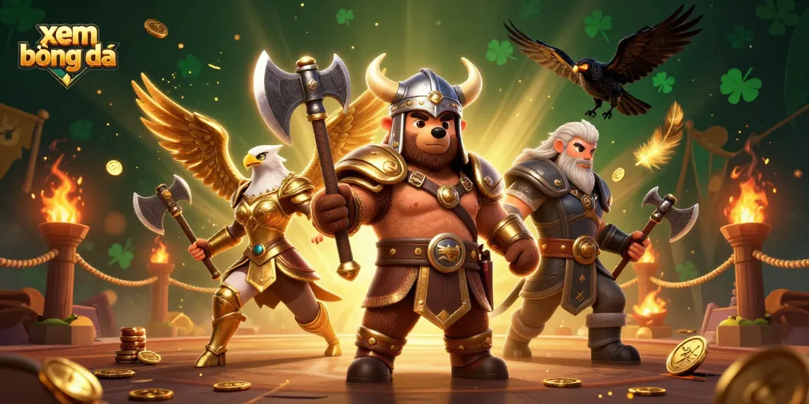 Experience xem bóng đá excitement with a dynamic Viking scene rich in gambling elements.
