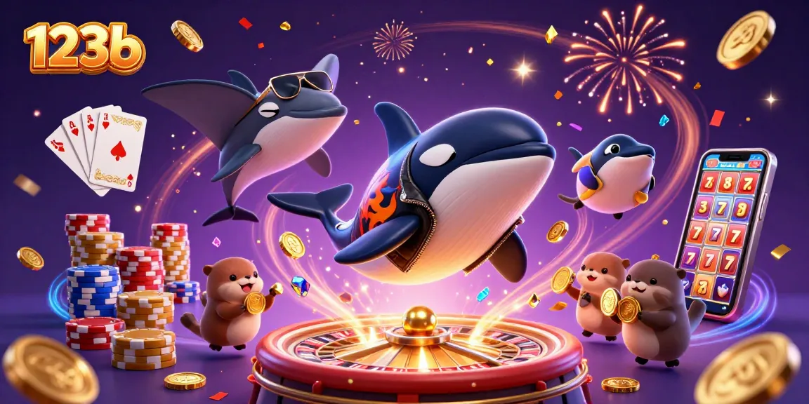 Experience thrilling gaming at 123b with vibrant casino action featuring golden coins and prize elements.